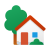 Maison avec jardin icon