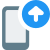 Cell phone upload with up arrow layout icon