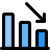 Stock market crisis leads to bar chart down tread icon