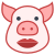 Cochon avec rouge à lèvres icon