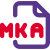 An MKA file is a audio file saved in the Matroska multimedia container format icon