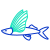 poisson-volant-externe-poissons-icongeek26-contour-couleur-icongeek26 icon