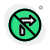 Do not turn right side with Traffic sign board crossed icon