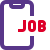 Online jobs application available on a smartphone icon