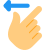 Single finger touch with slide left feature icon