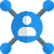 Business relationship and contacts network of coworkers icon
