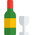 New year celebration wine bottle with glass icon