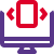 Manual adjustment of screen slider horizontally on desktop computer icon