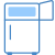 Kühlschrank mit offenem Gefrierschrank icon