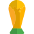 Fifa world cup championship trophy isolated on white background icon