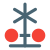 Rail road sign with light signaling operation icon