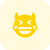 Laughing devil hardly with tears on face icon