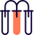 Test tube with series connected hose on top icon