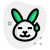 Wild rabbit facial expression with cold sweat icon