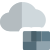 Firewall security on a cloud server isolated on a white background icon