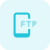 File transfer application on cell phone isolated on a white background icon