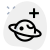 Saturn with star shining in the space icon