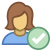 Geprüfter User weiblich icon