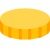 Precious gold coin isolated on a white background icon