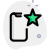 Cell phone with star for favorite contact icon