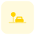 Car stopping at traffic signal sign board icon