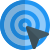 Click on the target isolated on a white background icon