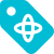 Atomic reaction Logotype on a label layout icon