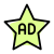 Star rated advertisement online isolate on white background icon