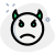 Furious angry face emoticon with scowl on face. icon