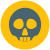 Poison with human skull logotype road sign icon