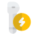 Microphone charging Icon with a thunderbolt Logotype icon