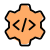 Setting cogwheel logotype for language programming software icon