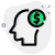 Head with dollar sign concept of money on mind icon
