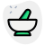 Mortar and pestle for crushing and grinding the medicines solid compounds icon