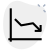 Line graph decline on stock market layout icon