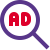 Search or find ads on online portal icon