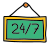 24-7 Open Sign icon