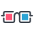 Óculos 3d icon