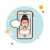 Business Girl Messaging icon