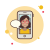 Girl With Glasses Messaging icon