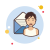 Lady con el correo icon