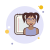Senhora com um notebook icon