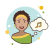 Short Curly Hair Girl Musical Notes icon