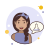 Girl and Chemical Test Tube icon