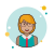 Blond Short Hair Lady With Red Tie icon