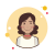 Brown Curly Hair Lady With Red Earrings icon