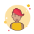 Red Short Hair Lady in Yellow Shirt icon