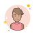 Short Curly Hair Lady in Pink Shirt icon