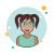 Due Ponytails Hair Lady With Green Glasses icon
