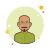 Uomo con baffi e barba in breve verde icon